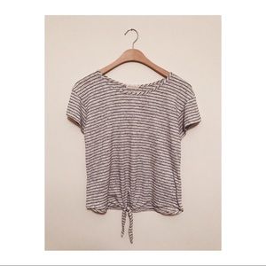 Gray Striped & Tied Tee